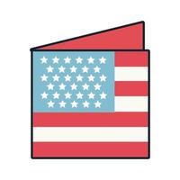 usa flag line and fill style icon vector