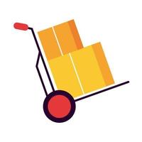 cart with boxes delivery service detailed style vector