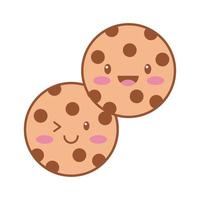 sweet cookies kawaii line and fill style icon vector