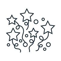 fireworks splash line style icon vector