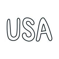 usa lettering independence day line vector