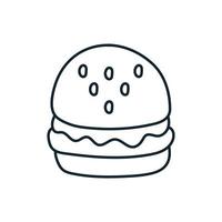 hamburger with usa flag line style vector