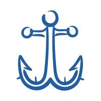 marine anchor hand draw style icon vector