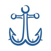 marine anchor hand draw style icon vector