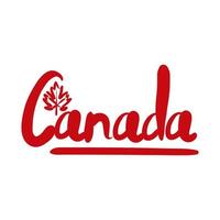 canada word lettering hand draw style vector