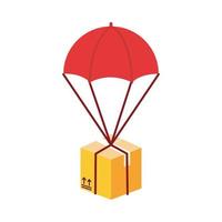 box in parachute delivery service detailed style vector