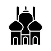 icono de estilo de línea de templo de ramadam kareem vector