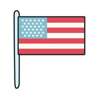 usa flag line and fill style icon vector