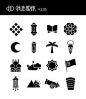 ramadam kareem set line style icons vector