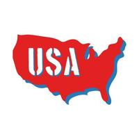 usa map with name flat style vector