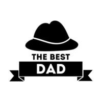 happy fathers day seal with hat line style vector