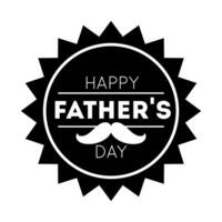 happy fathers day seal with mustache line style vector