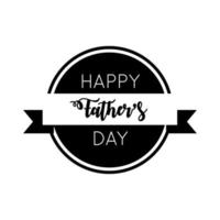 happy fathers day frame with ribbon line style vector