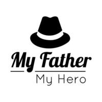 happy fathers day seal with hat line style vector