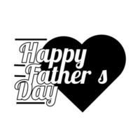 happy fathers day seal with heart line style vector