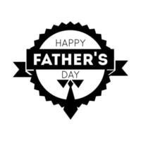 happy fathers day frame with ribbon line style vector