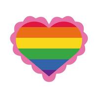 heart with gay flag hand draw style vector