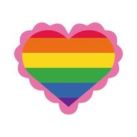 heart with gay flag hand draw style vector