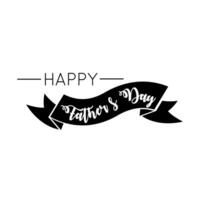 happy fathers day frame with ribbon line style vector