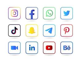 round social media logo vector