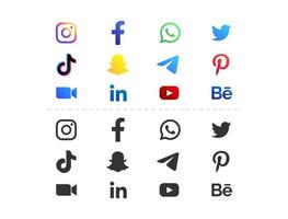 colección de logotipos de redes sociales vector