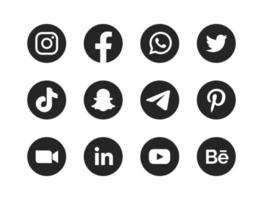 basic circle social media logo vector