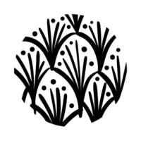 branch and leafs organic pattern line style vector