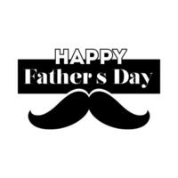 happy fathers day seal with mustache line style vector