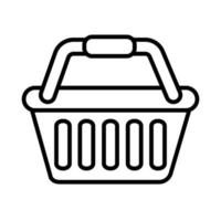 shopping basket line style icon vector