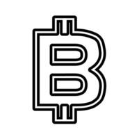 bitcoin symbol line style icon vector