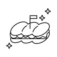 sandwish food line style icon vector