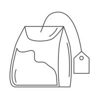 tea organic beverage teabag line icon style vector