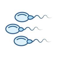 salud sexual esperma humano fertilidad genética línea llenar icono azul
