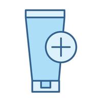 medical tube cream equipment line fill blue icon vector