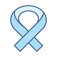 ribbon awareness medical line fill blue icon vector