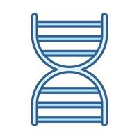 dna molecule genetic science line fill blue icon vector