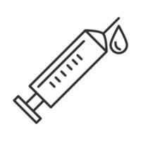 medical syringe medicine treatment equipment line icon vector