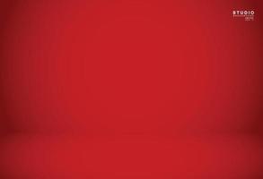 Empty red color studio room background vector