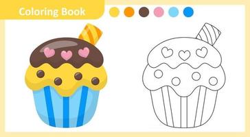 cupcake de libro para colorear