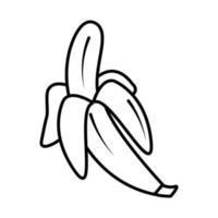 icono de línea de estilo cómic pop art de fruta de plátano vector