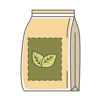 paquete de productos de té línea de postres a base de hierbas y relleno vector