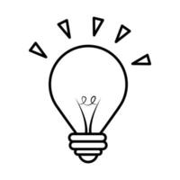 light bulb idea pop art comic style line icon vector