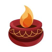 feliz bhai dooj luz ardiente en la decoración de la lámpara celebrada por hindúes vector