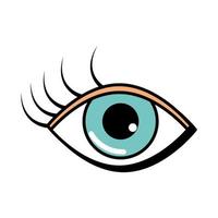 female eye pop art comic style flat icon vector