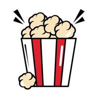 popcorn food pop art comic style flat icon vector