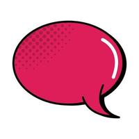 icono plano de estilo cómic pop art burbuja de conversación roja vector