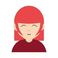 young woman close eyes cartoon character flat icon vector