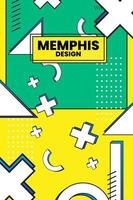 Ilustración de vector de plantilla de forma geométrica de estilo retro de Memphis