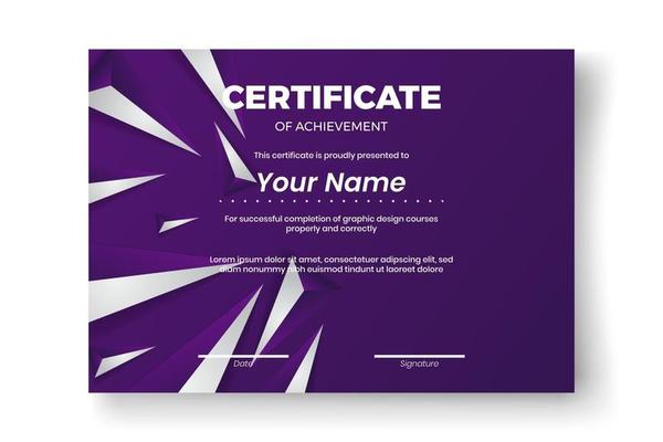 Modern certificate design with Abstract geometric  background