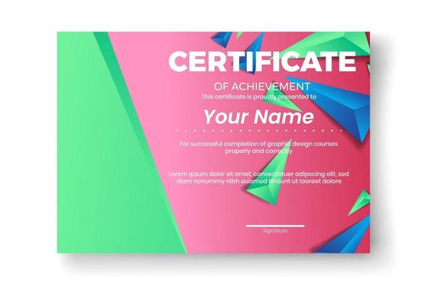 Modern certificate design with Abstract geometric  background